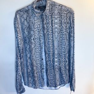 Snake print button down